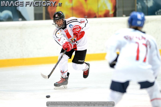 2015-11-21 Aosta B-Hockey Milano Rossoblu U14 1443 Francesco Cecchetto